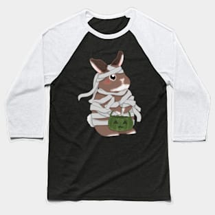 Bunny Mummy with Green Pumpkin _ Bunniesmee Hallowe Baseball T-Shirt